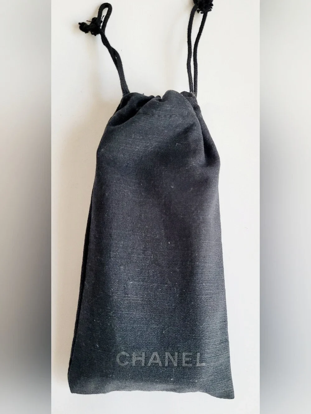 Chanel Black Sunglasses Drawstring Dust Bag Double Layered 6.5